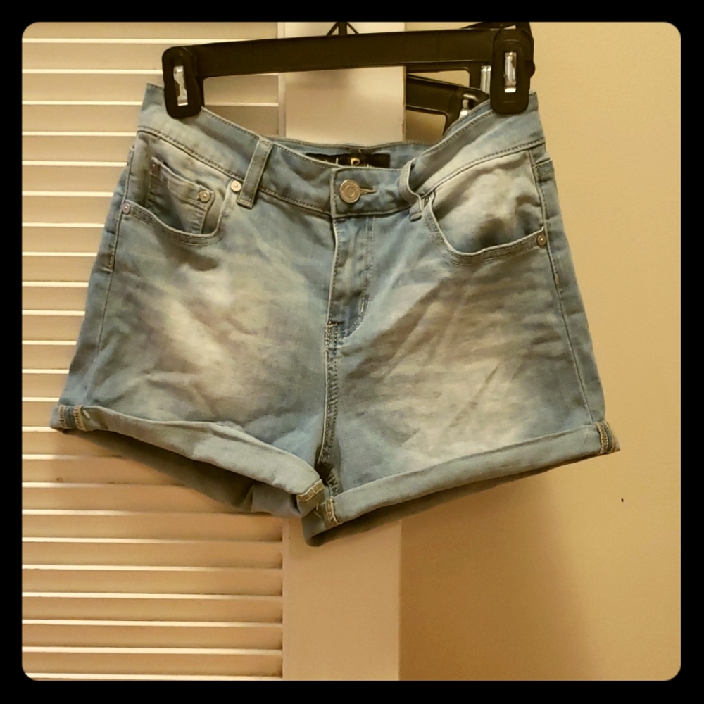 Roll up denim shorts